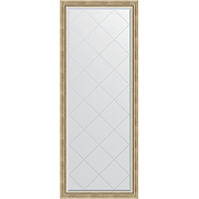 Зеркало Evoform Exclusive-G Floor 198х78 BY 6302 с гравировкой в багетной раме - Состаренное серебро с плетением 70 мм
