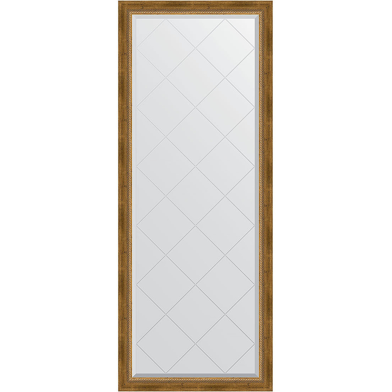 Зеркало Evoform Exclusive-G Floor 198х78 BY 6303 с гравировкой в багетной раме - Состаренная бронза с плетением 70 мм 28579