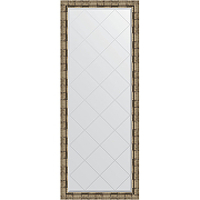 Зеркало Evoform Exclusive-G Floor 198х78 BY 6307 с гравировкой в багетной раме - Серебряный бамбук 73 мм