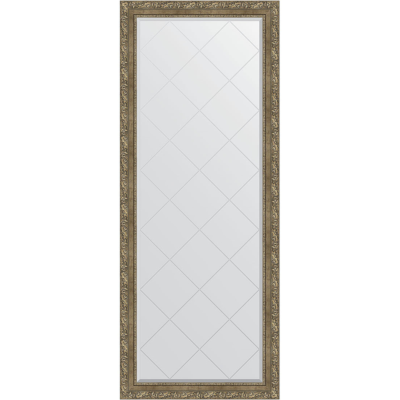 Зеркало Evoform Exclusive-G Floor 200х80 BY 6315 с гравировкой в багетной раме - Виньетка античная латунь 85 мм