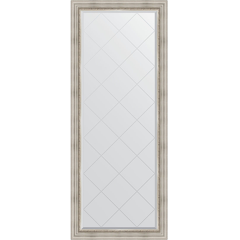 Зеркало Evoform Exclusive-G Floor 201х81 BY 6318 с гравировкой в багетной раме - Римское серебро 88 мм зеркало с гравировкой в багетной раме римское серебро 88 мм 76x131 см