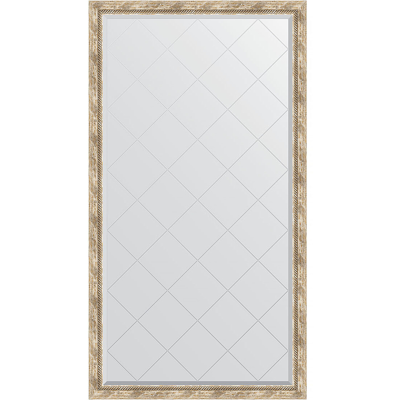 Зеркало Evoform Exclusive-G Floor 198х108 BY 6344 с гравировкой в багетной раме - Прованс с плетением 70 мм