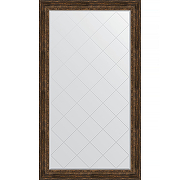 Зеркало Evoform Exclusive-G Floor 207х117 BY 6380 с гравировкой в багетной раме - Состаренное дерево с орнаментом 120 мм