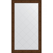 Зеркало Evoform Exclusive-G Floor 207х117 BY 6379 с гравировкой в багетной раме - Состаренная бронза с орнаментом 120 мм