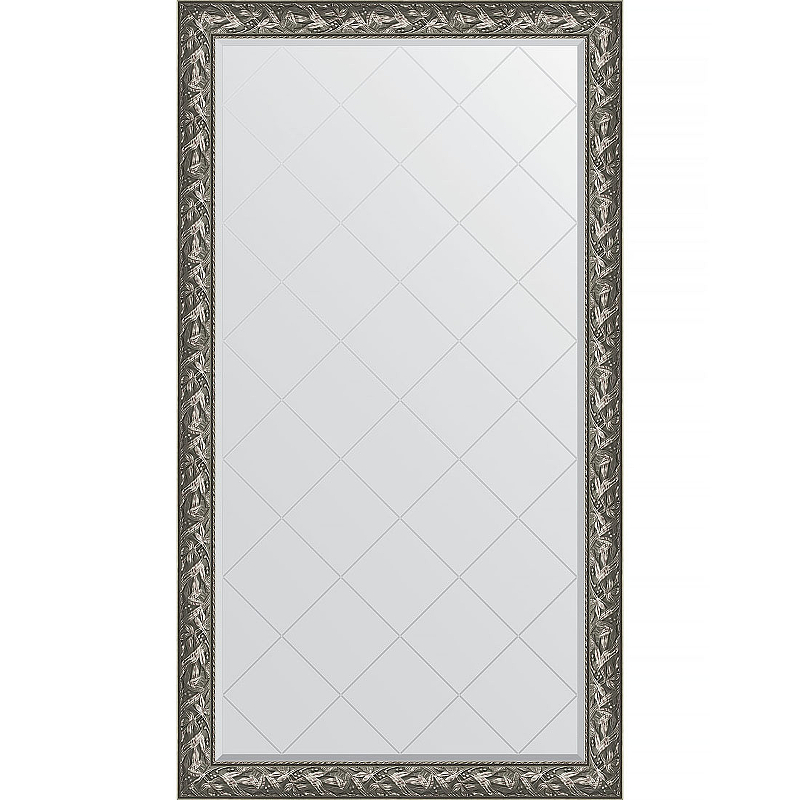 Зеркало Evoform Exclusive-G Floor 203х114 BY 6365 с гравировкой в багетной раме - Византия серебро 99 мм зеркало с гравировкой в багетной раме evoform византия серебро 99 мм 89x89 см