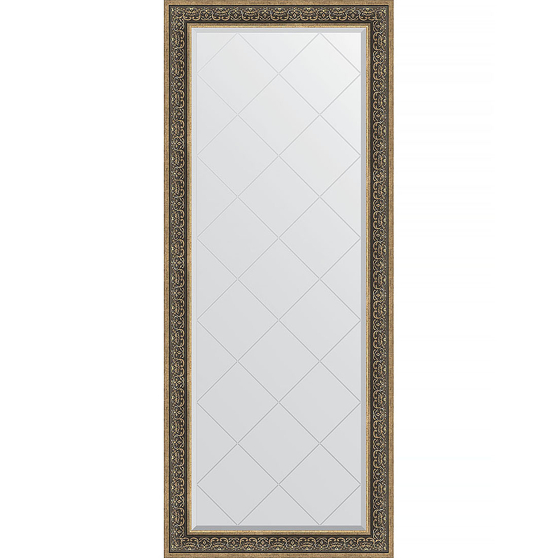 Зеркало Evoform Exclusive-G Floor 204х84 BY 6332 с гравировкой в багетной раме - Вензель серебряный 101 мм