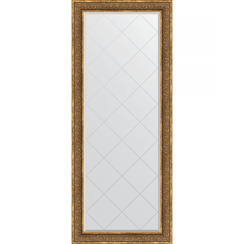Зеркало Evoform Exclusive-G Floor 204х84 BY 6331 с гравировкой в багетной раме - Вензель бронзовый 101 мм зеркало с гравировкой в багетной раме вензель бронзовый 101 мм 79x106 см