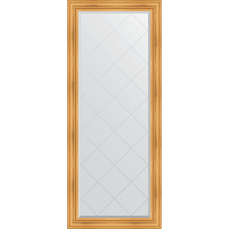Зеркало Evoform Exclusive-G Floor 204х84 BY 6327 с гравировкой в багетной раме - Травленое золото 99 мм
