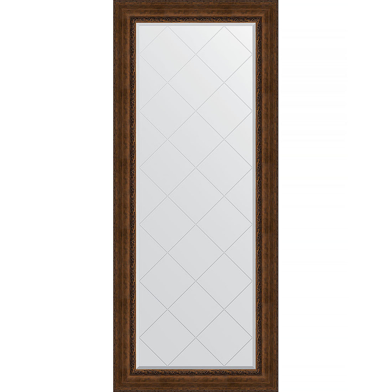 Зеркало Evoform Exclusive-G Floor 207х87 BY 6339 с гравировкой в багетной раме - Состаренная бронза с орнаментом 120 мм