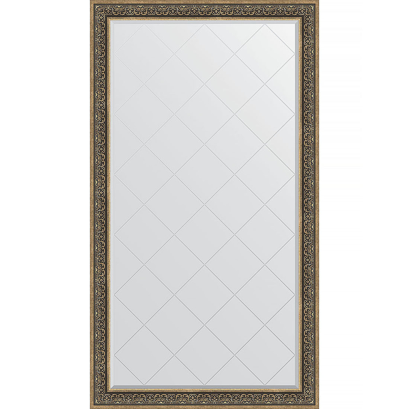 Зеркало Evoform Exclusive-G Floor 204х114 BY 6372 с гравировкой в багетной раме - Вензель серебряный 101 мм зеркало с гравировкой в багетной раме вензель серебряный 101 мм 134x189 см