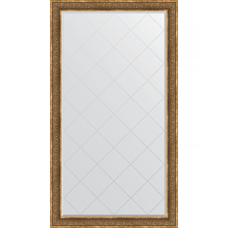 Зеркало Evoform Exclusive-G Floor 204х114 BY 6371 с гравировкой в багетной раме - Вензель бронзовый 101 мм