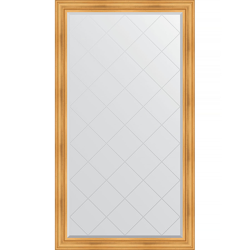 Зеркало Evoform Exclusive-G Floor 204х114 BY 6367 с гравировкой в багетной раме - Травленое золото 99 мм