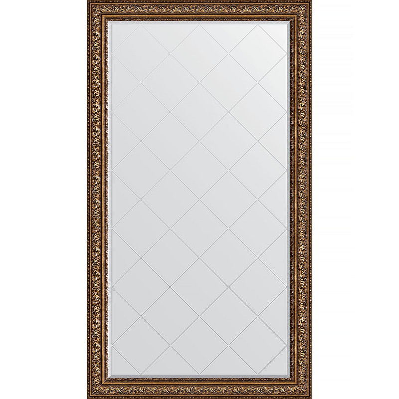 Зеркало Evoform Exclusive-G Floor 205х115 BY 6377 с гравировкой в багетной раме - Виньетка состаренная бронза 109 мм 57529