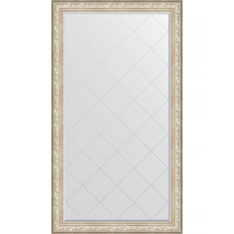 Зеркало Evoform Exclusive-G Floor 205х115 BY 6376 с гравировкой в багетной раме - Виньетка серебро 109 мм зеркало в багетной раме виньетка серебро 109 мм 60x80 см