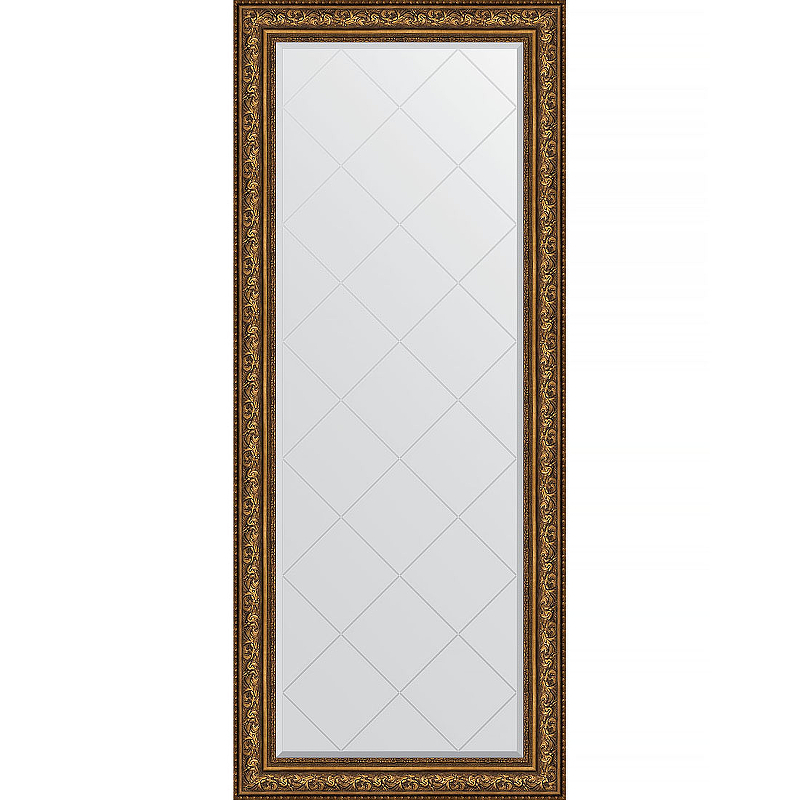 Зеркало Evoform Exclusive-G Floor 205х85 BY 6337 с гравировкой в багетной раме - Виньетка состаренная бронза 109 мм