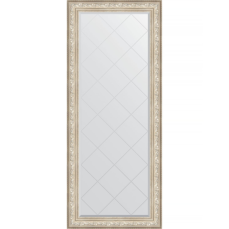 Зеркало Evoform Exclusive-G Floor 205х85 BY 6336 с гравировкой в багетной раме - Виньетка серебро 109 мм