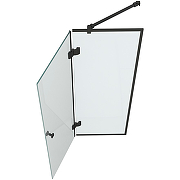 Шторка на ванну D&K Matrix 90 DG1109025 профиль Черный матовый стекло прозрачное-1