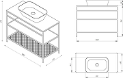 Консоль с раковиной STWORKI Нюборг 100 С14208 Черный муар Дуб рошелье-7