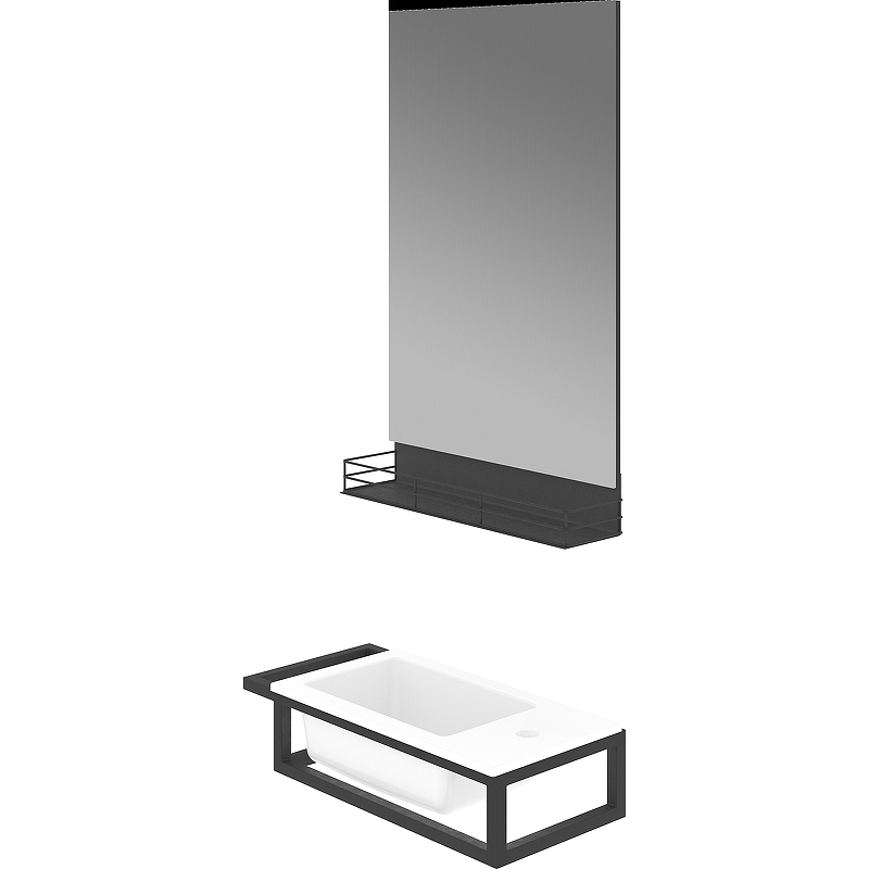 Комплект мебели для ванной STWORKI Нюборг 50 483883 подвесной Черный муар консоль для раковины sanflor тайлер 50 с08363 черный муар