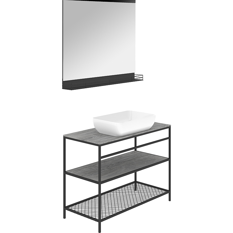 Комплект мебели для ванной STWORKI Нюборг 100 483918 Черный муар