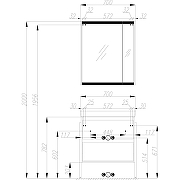 Комплект мебели для ванной STWORKI Кронборг 70 477819 Темное дерево Серый-9