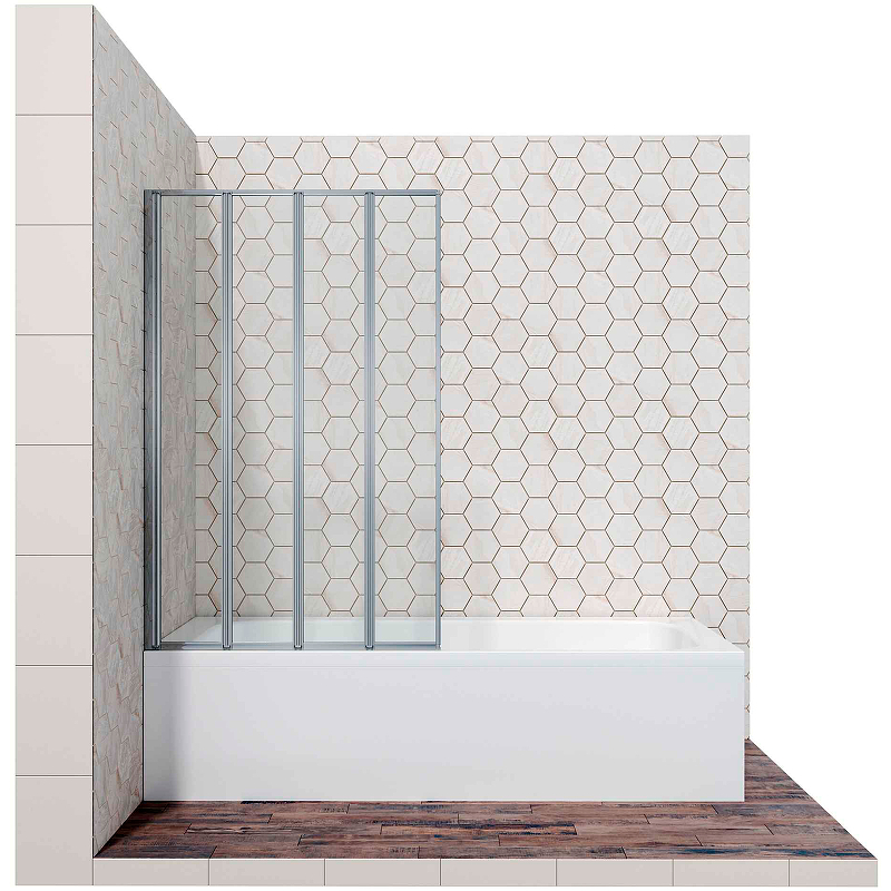Шторка на ванну Ambassador Bath Screens 120х140 16041112 профиль Хром стекло прозрачное