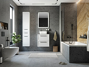 Комплект мебели для ванной STWORKI Эстерсунд 60 459717 подвесной Белый матовый Простоун беж-2