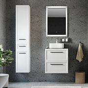 Комплект мебели для ванной STWORKI Эстерсунд 60 459683 подвесной Белый матовый Простоун беж-1