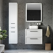 Комплект мебели для ванной STWORKI Эстерсунд 75 460027 подвесной Белый матовый Простоун беж-1