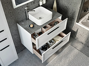 Комплект мебели для ванной STWORKI Эстерсунд 90 460338 подвесной Белый матовый Роверелла-5