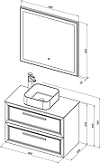 Комплект мебели для ванной STWORKI Эстерсунд 90 460338 подвесной Белый матовый Роверелла-9