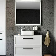 Комплект мебели для ванной STWORKI Эстерсунд 90 460326 подвесной Белый матовый Монте тиберио