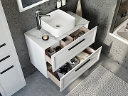 Комплект мебели для ванной STWORKI Эстерсунд 90 460326 подвесной Белый матовый Монте тиберио-5
