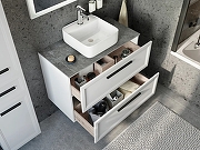 Комплект мебели для ванной STWORKI Эстерсунд 90 460316 подвесной Белый матовый Роверелла-5