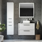 Комплект мебели для ванной STWORKI Эстерсунд 90 460300 подвесной Белый матовый Монте тиберио-1