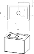 Комплект мебели для ванной STWORKI Ноттвиль 60 444537 подвесной Дуб верона-8