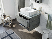 Комплект мебели для ванной STWORKI Карлстад 60 425133 подвесной Дуб рошелье-2