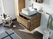 Комплект мебели для ванной STWORKI Карлстад 60 427850 подвесной Дуб рустикальный-2