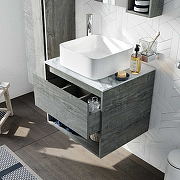 Комплект мебели для ванной STWORKI Карлстад 60 425174 подвесной Дуб рошелье-10