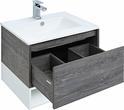 Комплект мебели для ванной STWORKI Карлстад 60 440535 подвесной Дуб рошелье Белый-2