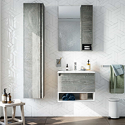 Комплект мебели для ванной STWORKI Карлстад 60 440535 подвесной Дуб рошелье Белый-8