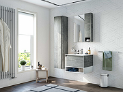 Комплект мебели для ванной STWORKI Карлстад 60 440535 подвесной Дуб рошелье Белый-9