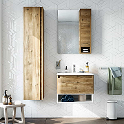 Комплект мебели для ванной STWORKI Карлстад 60 440541 подвесной Дуб рустикальный Белый-1