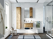 Комплект мебели для ванной STWORKI Карлстад 60 440541 подвесной Дуб рустикальный Белый-9