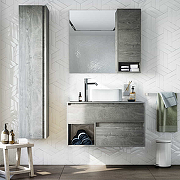 Комплект мебели для ванной STWORKI Карлстад 90 425490 подвесной Дуб рошелье-13