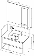 Комплект мебели для ванной STWORKI Карлстад 90 425490 подвесной Дуб рошелье-16