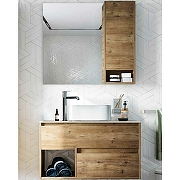 Комплект мебели для ванной STWORKI Карлстад 90 427908 подвесной Дуб рустикальный