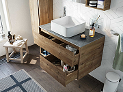 Комплект мебели для ванной STWORKI Карлстад 90 427908 подвесной Дуб рустикальный-3