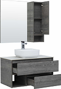 Комплект мебели для ванной STWORKI Карлстад 90 425502 подвесной Дуб рошелье-1