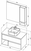Комплект мебели для ванной STWORKI Карлстад 90 425502 подвесной Дуб рошелье-11